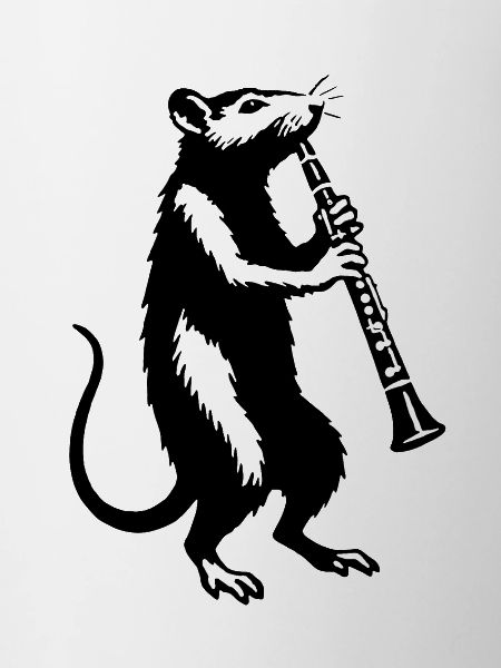Musician rat with clarinet