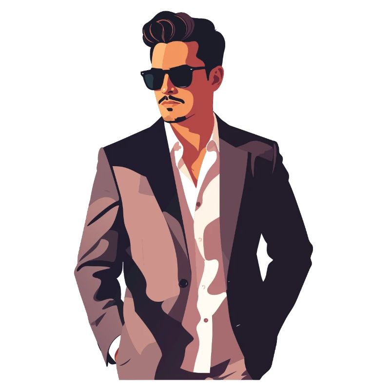 Gentleman Noir Powerlook Style urbain décontracté