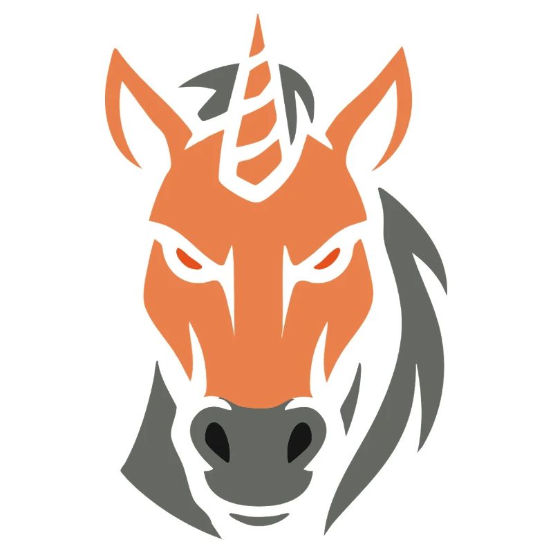 Geometric Unicorn Head Evil
