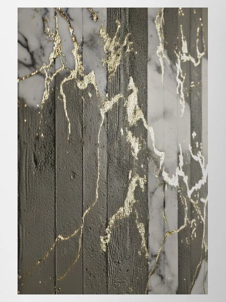Luxury Exposed Concrete Marble Gold Structure
