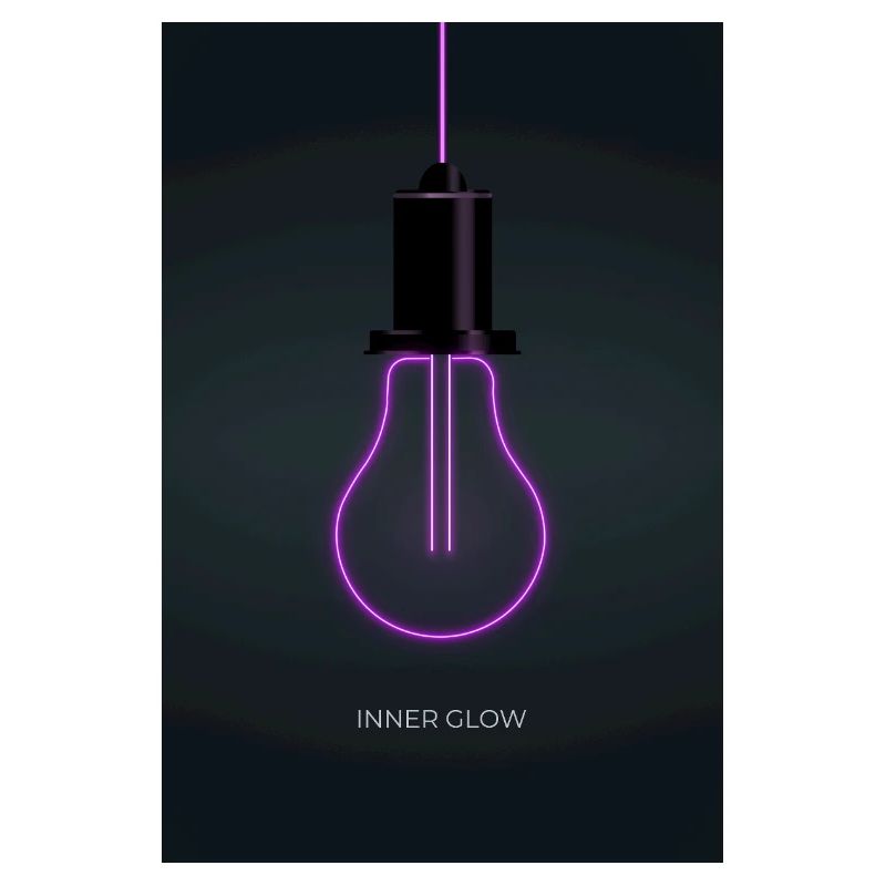 Inner Glow Neon Light Bulb Poster