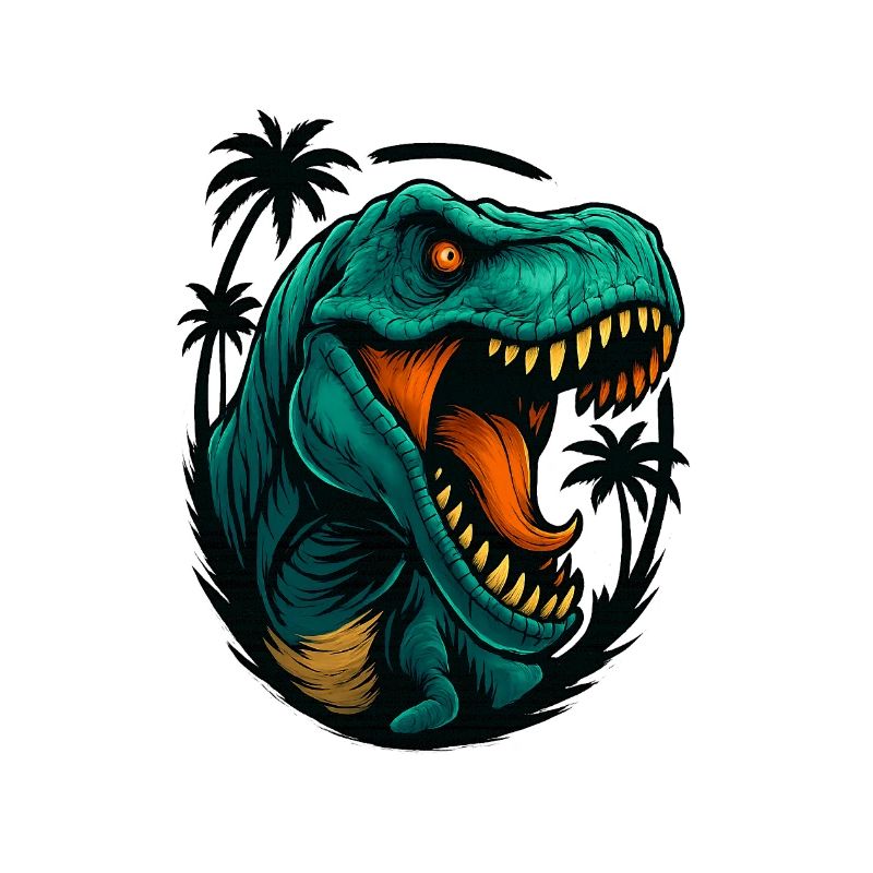 Neon Dino Jungle Head