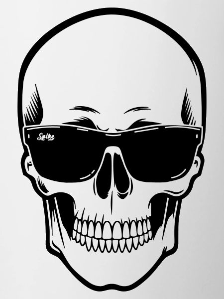 Skeleton with Sunglasses in Monochrome