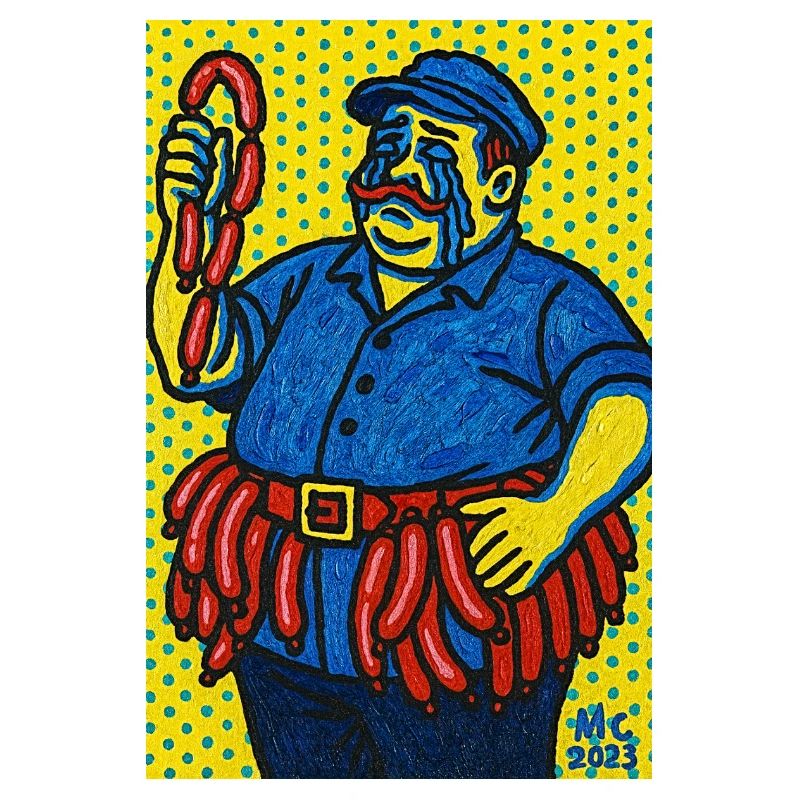 Wurstmann im Pop-Art Stil