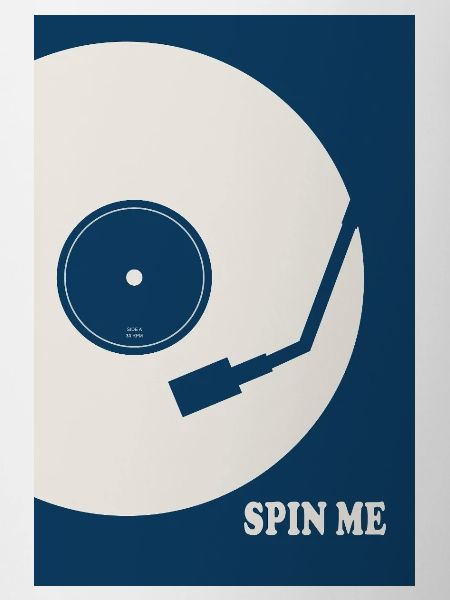 Spin Me – Retro Vinyl Turntable Poster