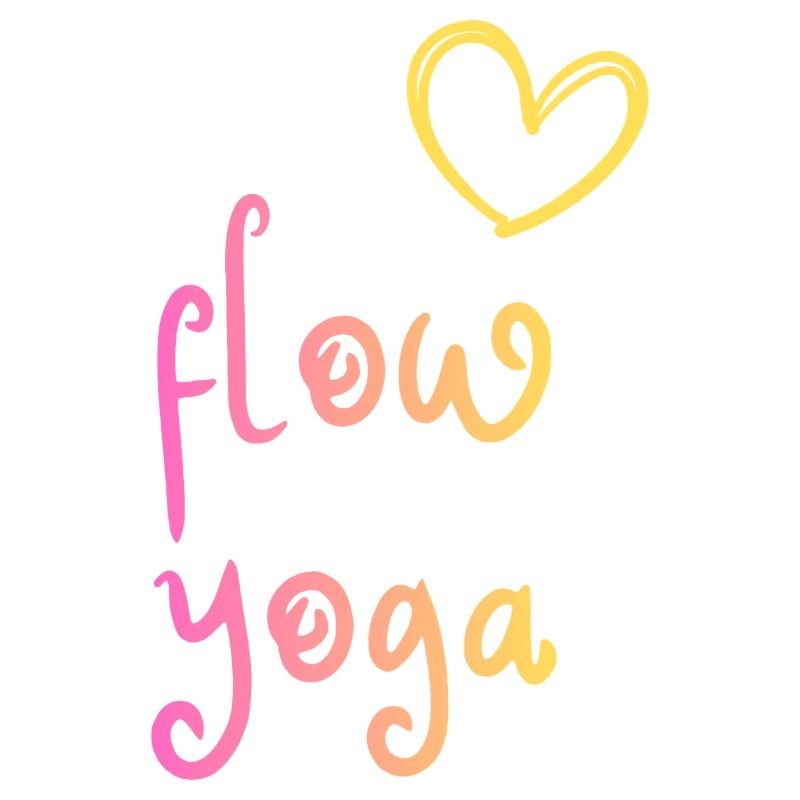 Flow Yoga - buntes Design mit Herz