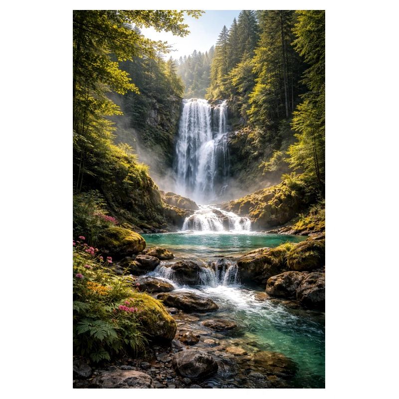 Grünflächen am Wasserfall