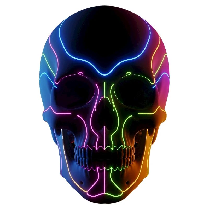 Glowing skull for DJ & techno fans