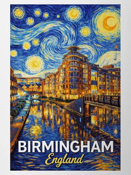 Birmingham, Angleterre, Nuit étoilée
