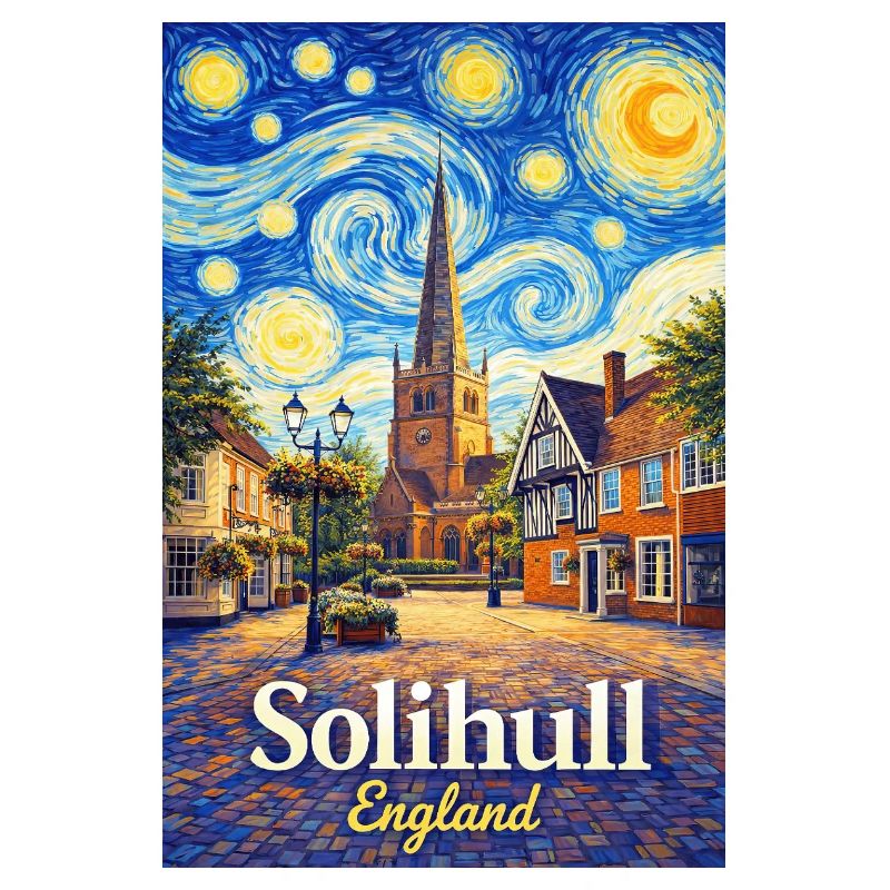Vue de la ville de Solihull, Angleterre