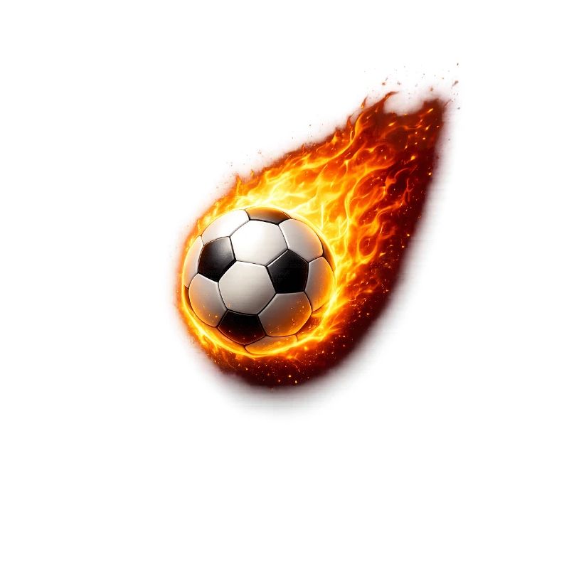 Flammender Fussballball