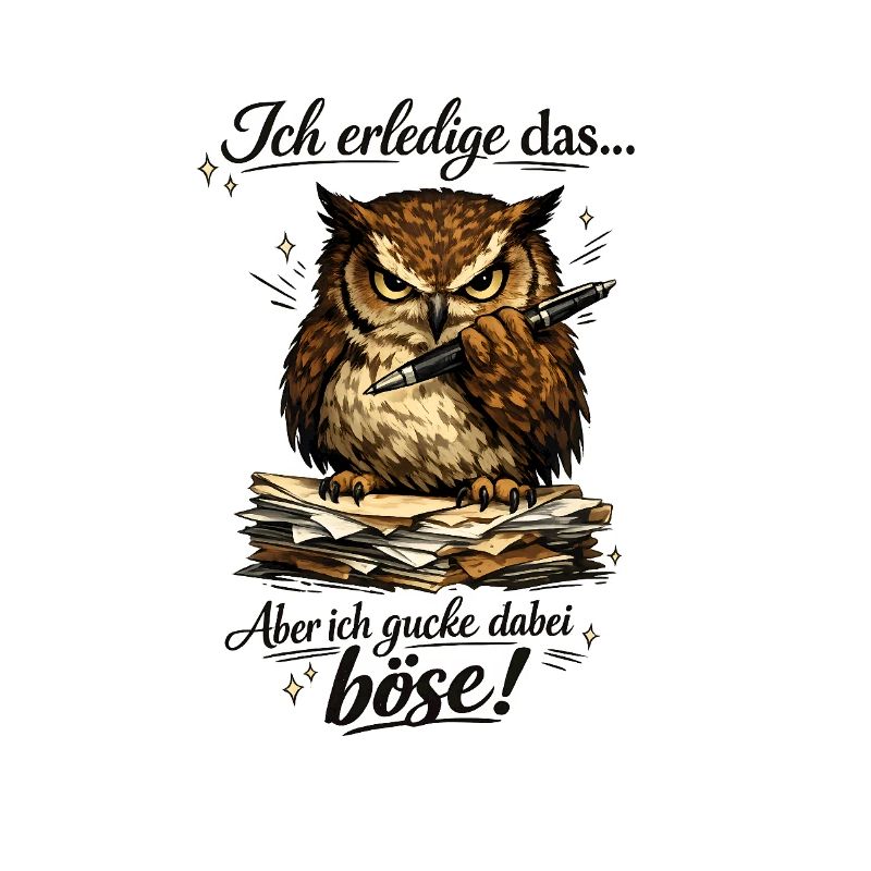 Ich mach das Eule lustiger Büro Spruch