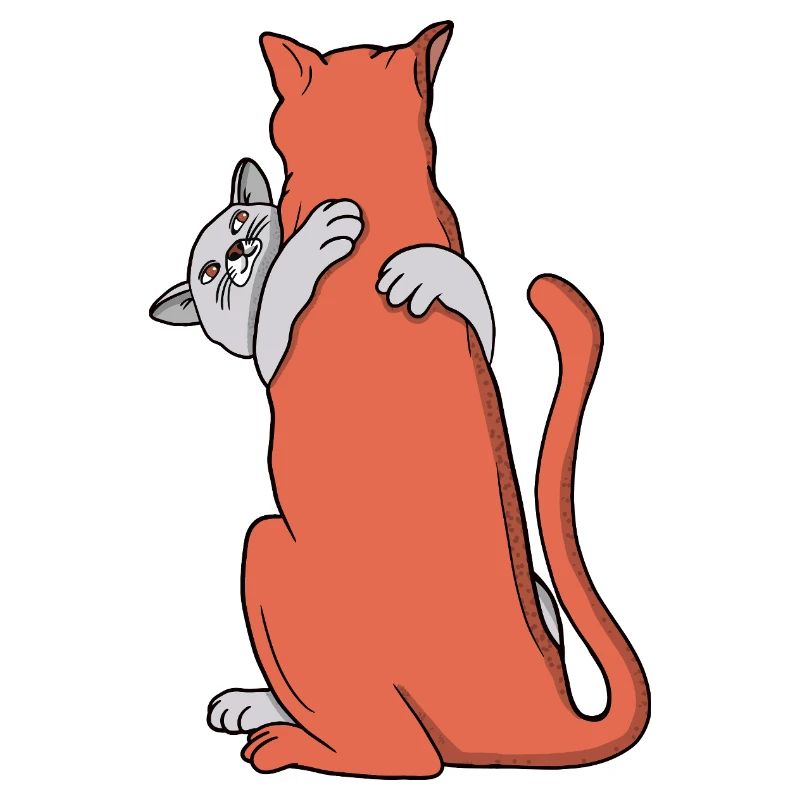Deux chats s’embrassent dans l’amitié