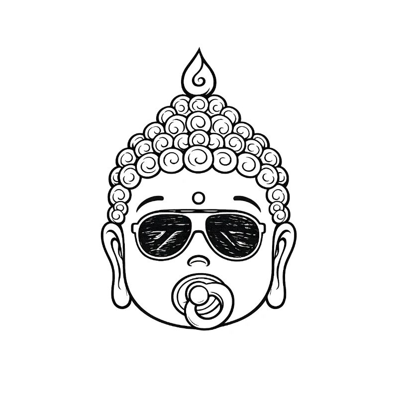 Buddha noir blanc lunettes