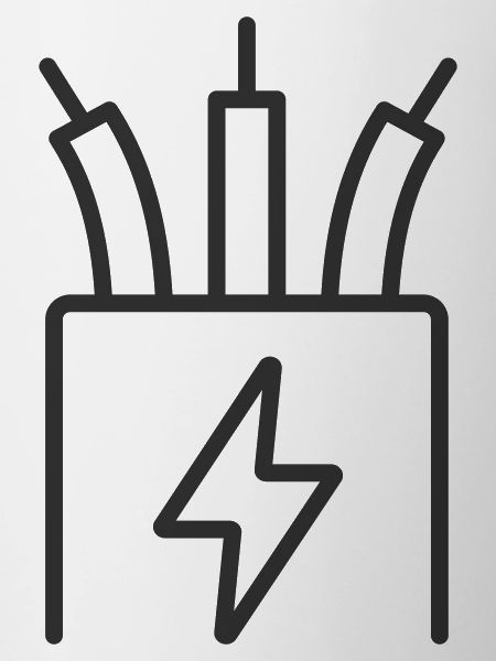 Symbol der elektrischen Kabelleitung