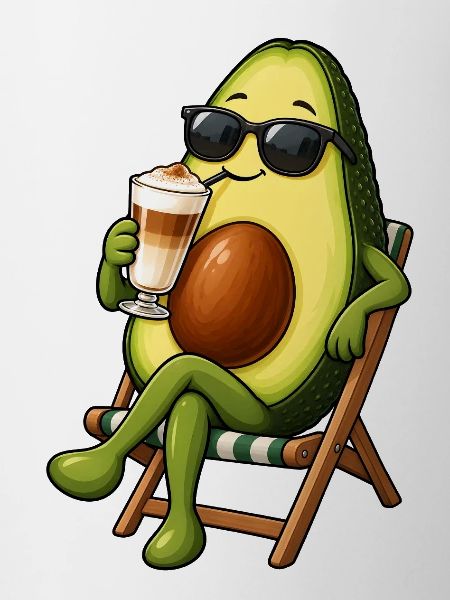 Avocado mit Latte Macchiato