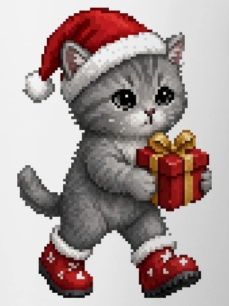 Gray Kitten Weihnachtsgeschenk