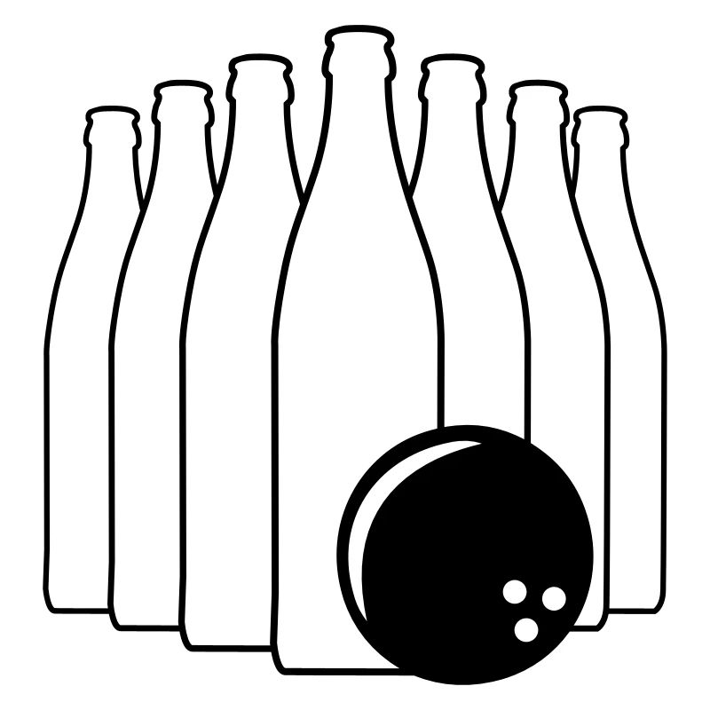 Bier Bowling mit Bowlingkugel