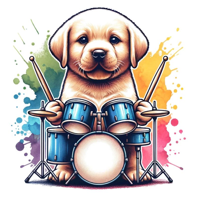Cool Labrador Drummer