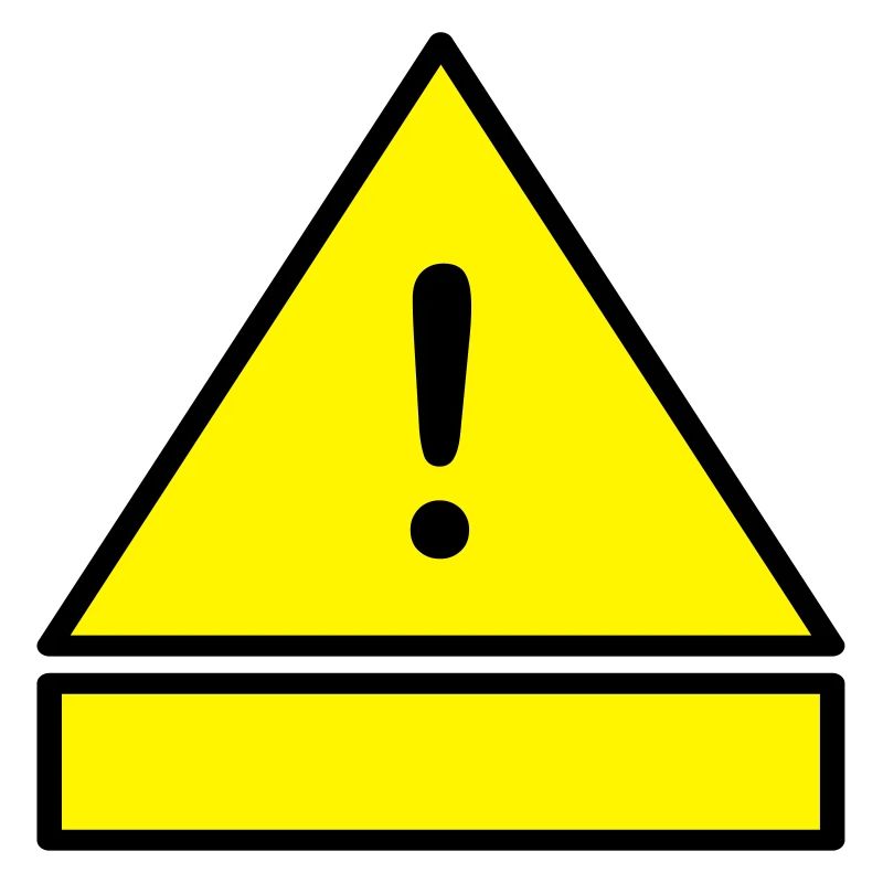 Point d'exclamation sur le triangle d'attention avec une plaque supplémentaire