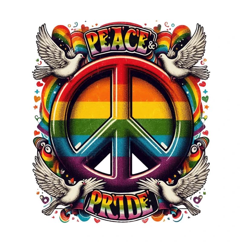 Rainbow Peace and Pride Vibrant Artwork