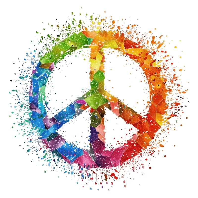 Rainbow Peace Symbol Celebration