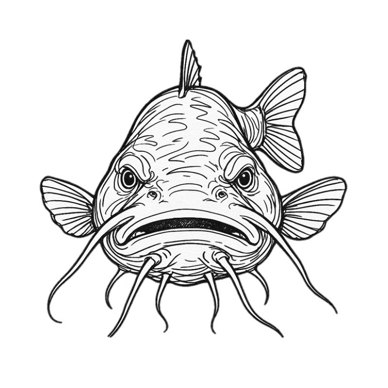 Gloomy catfish fish expression Brombachsee