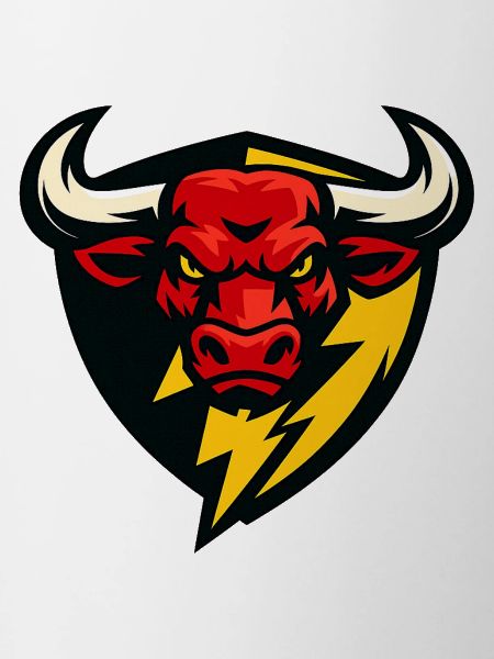 Roter Bullenblitz Schild