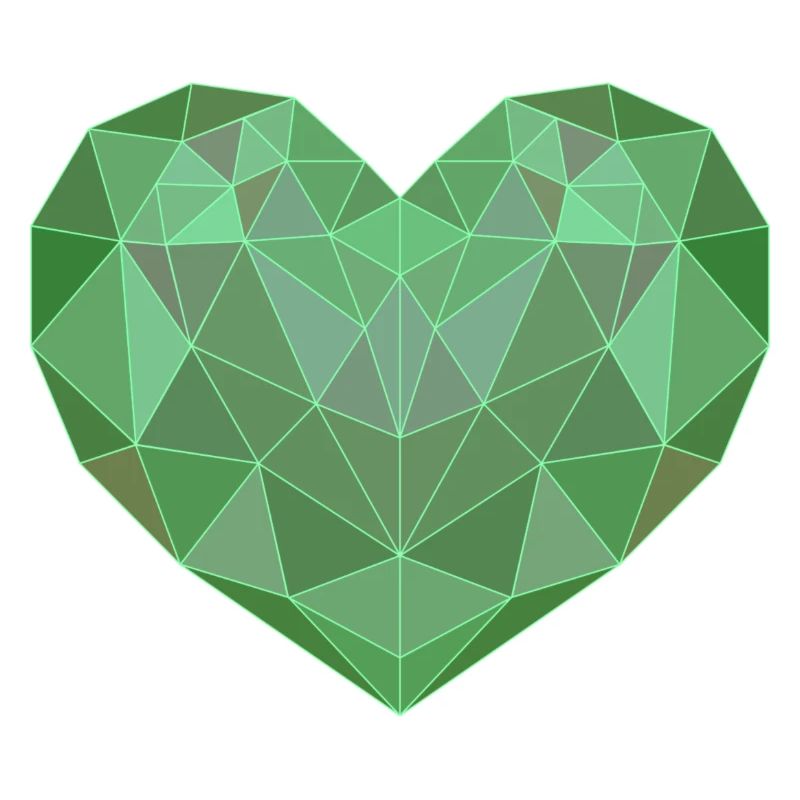 Coeur géométrique vert
