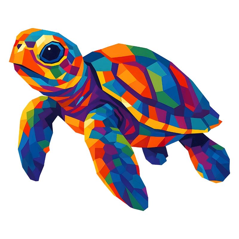 WPAP Polygon Style Animaux Tortue de mer
