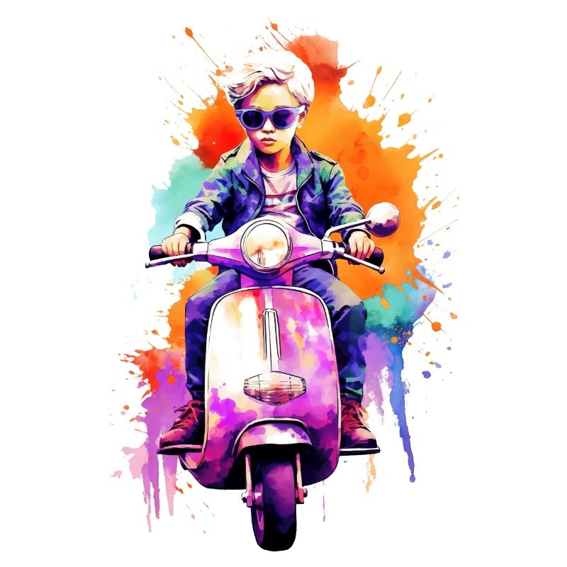 Junge mit Roller