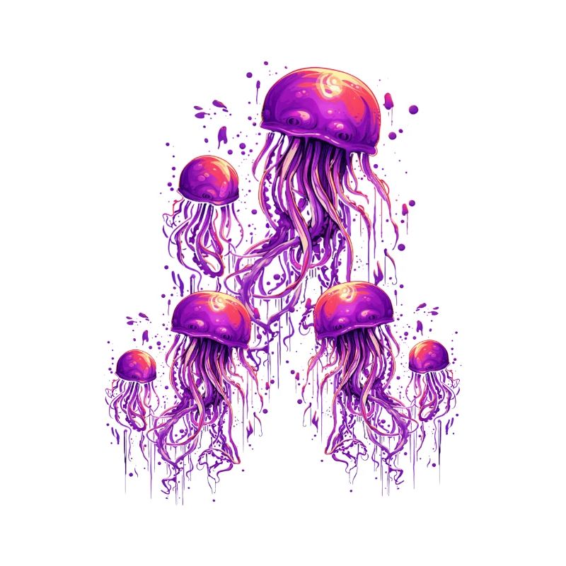 Belle méduse violette