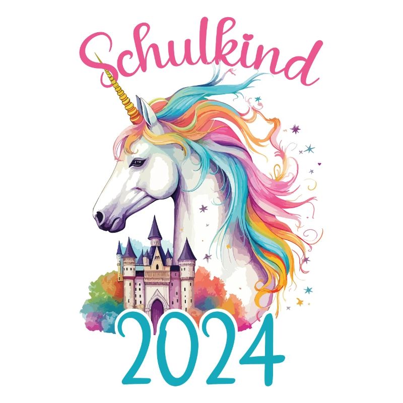 Schulkind 2024 Einhorn Einschulung Schule Schüler