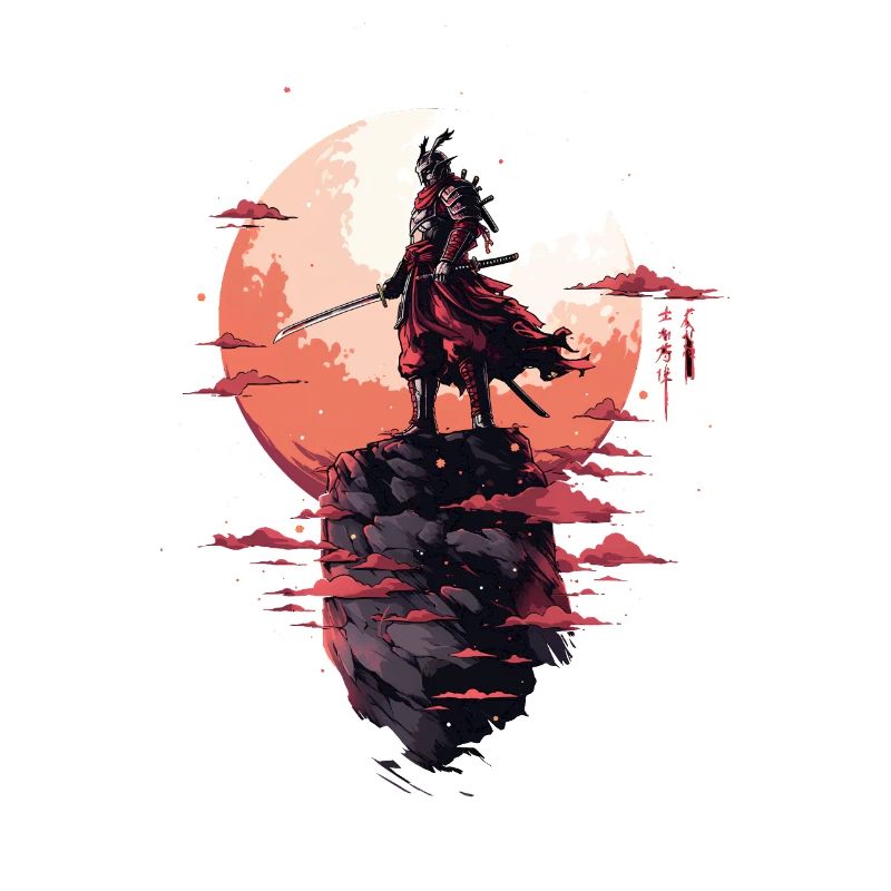 Katana Samurai Krieger Sunset Rock Japan