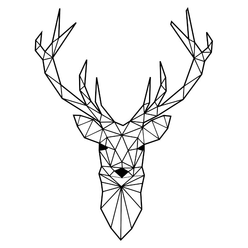 Kunst Hirsch Bock in weiß mit großem Geweih