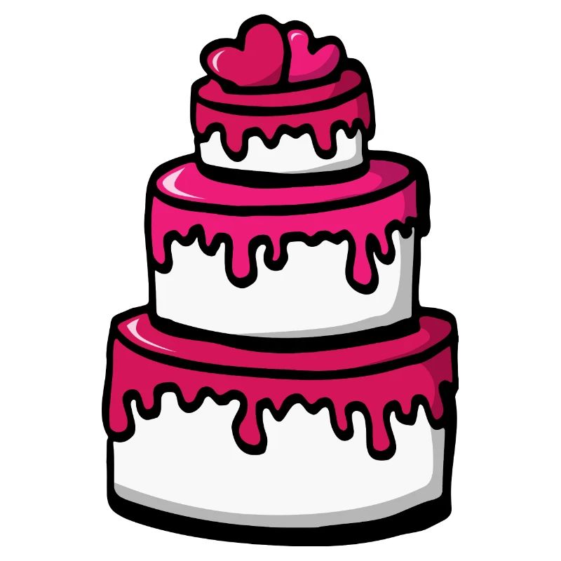 Wedding cake pink gift idea - hearts