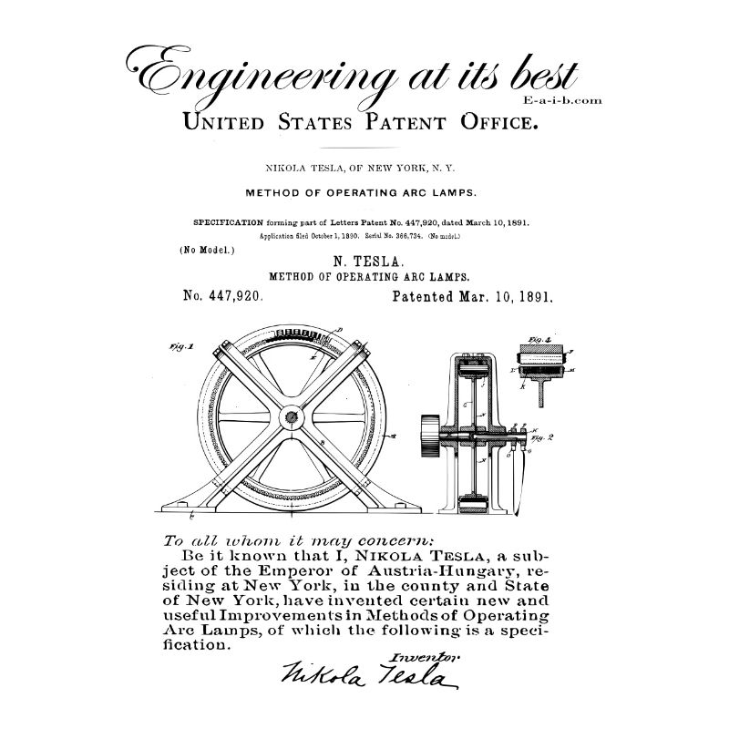 Lampe à arc électrique à réduction de bruit Nikola Tesla