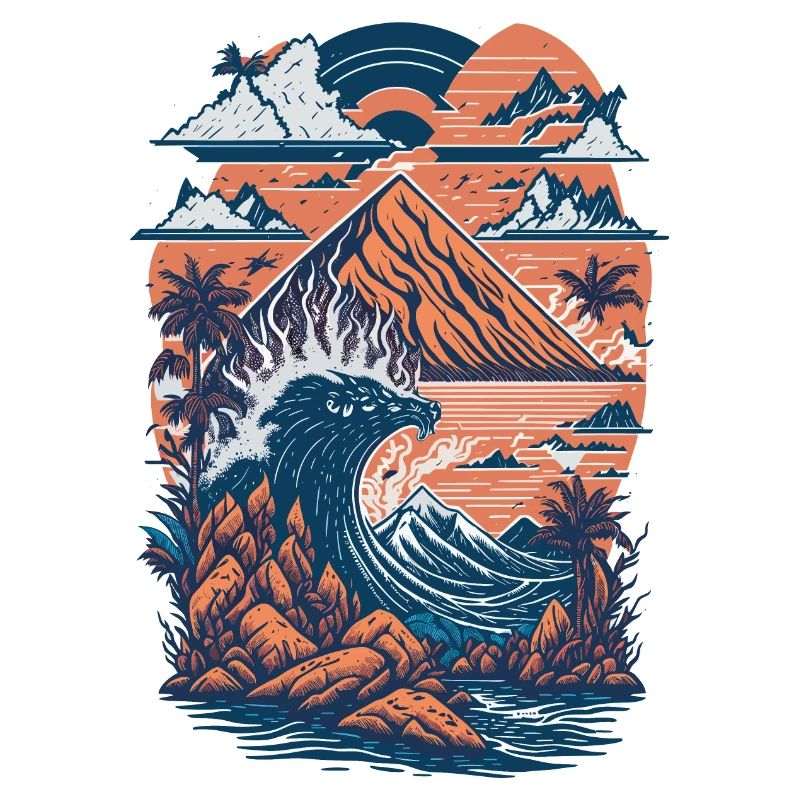 Surfer Rétro Illustration