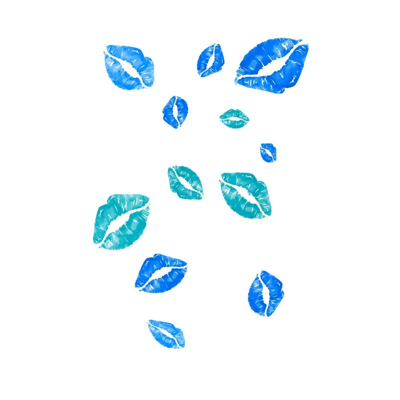 baiser bouche, bleu, baisers, baiser