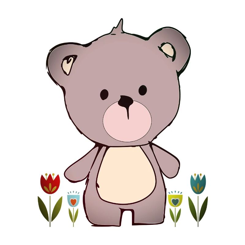 Happy Teddy Bär im Blumenmeer