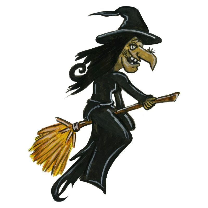 sorcière sorciere sur balai Halloween witch