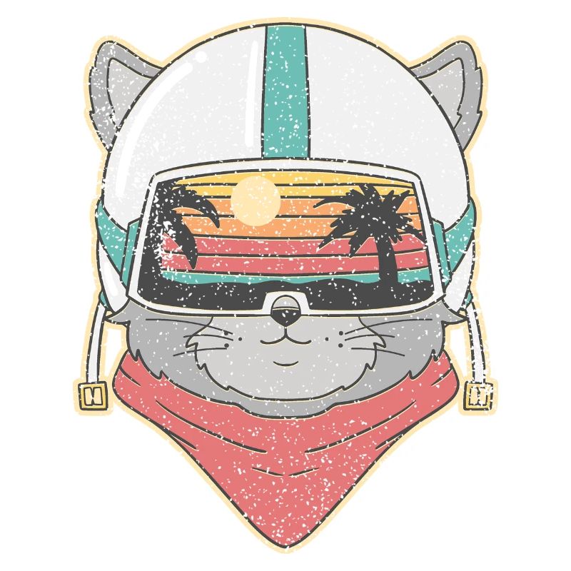 cute retro summer cat