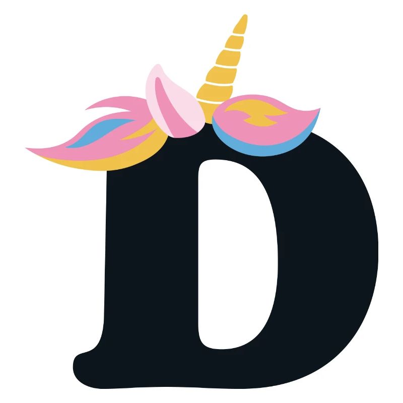 Einhorn-Buchstabe Regenbogenstyle "D" | be unique