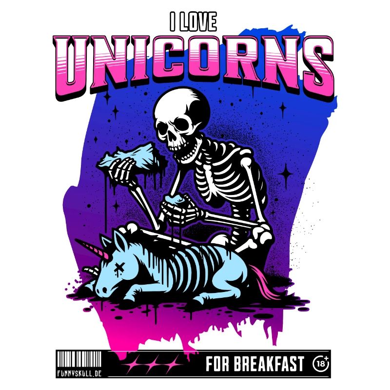 Anti-Unicorn Skull // Ich liebe Einhörner FS0231