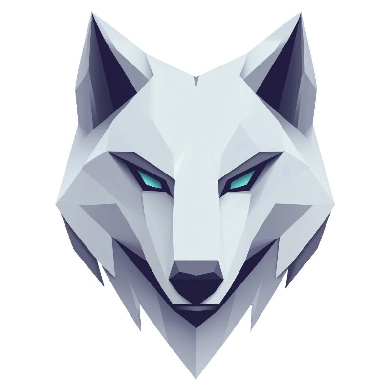 Wolf Logo, Wolf Kopf, Emblem, weißer Wolf