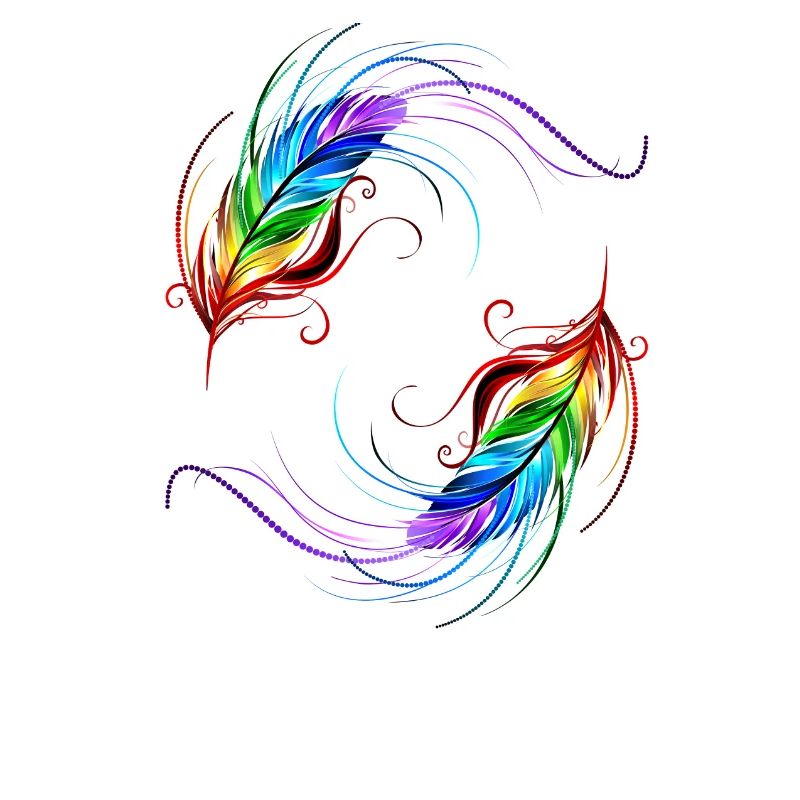 Pride Regenboggen drapeau plume colorée LGBT