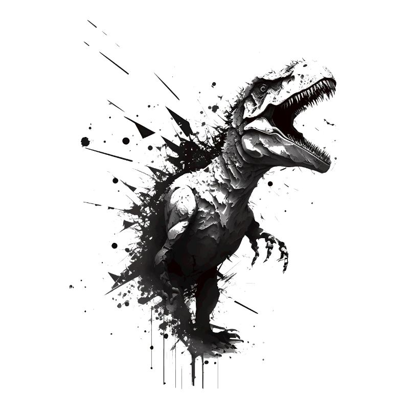 T-Rex Stencil Design Art.