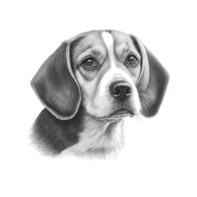 Crayon Beagle Image Portrait