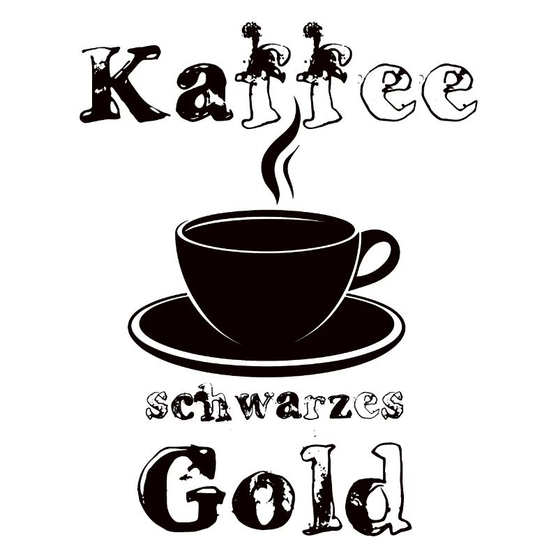 Café - or noir, lettrage noir