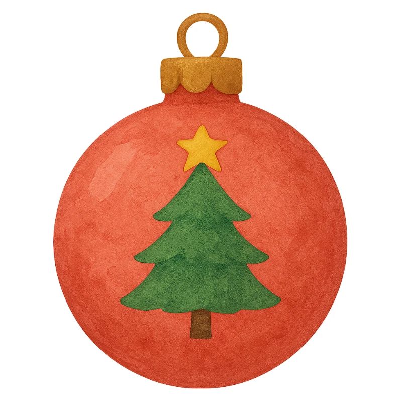 Weihnachtskugel mit Tannenbaum